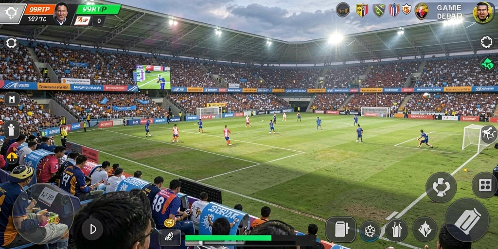 Tampilan gameplay menarik di 99RTP dengan aksi sepak bola yang mendebarkan.