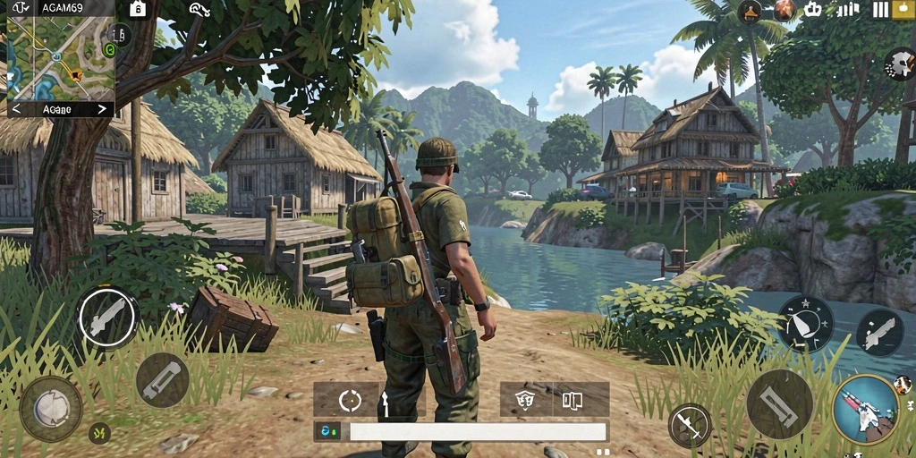 Screenshot AGAM69 menampilkan lingkungan Open World yang indah dan dinamis.