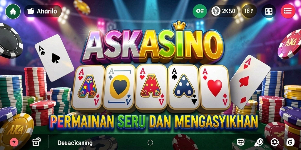 Screenshot utama ASKASINO menampilkan gameplay dinamis dan interaksi pemain.