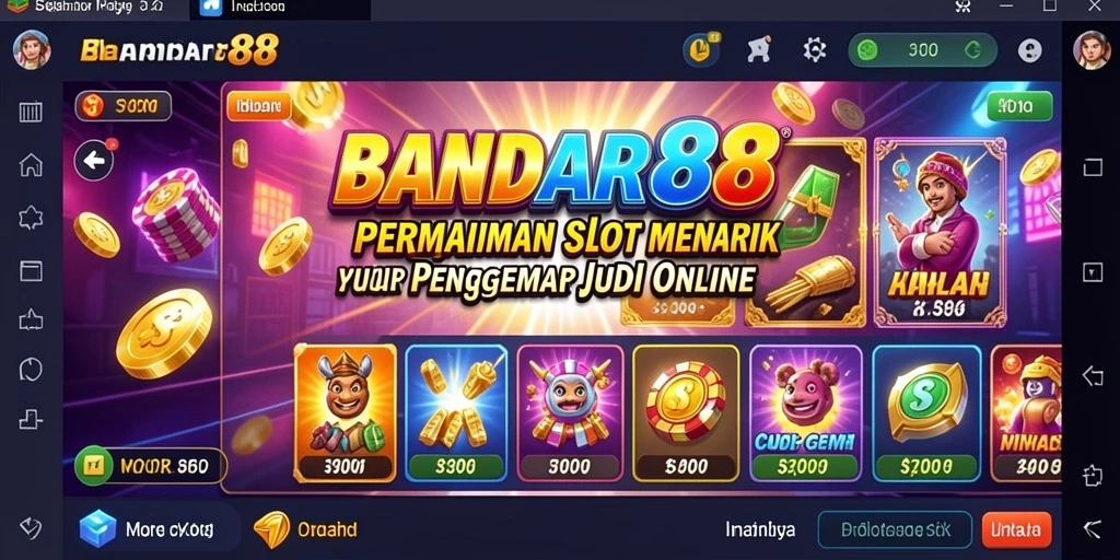 Tangkapan layar gameplay BANDAR88 yang menampilkan fitur slot yang mengasyikkan.