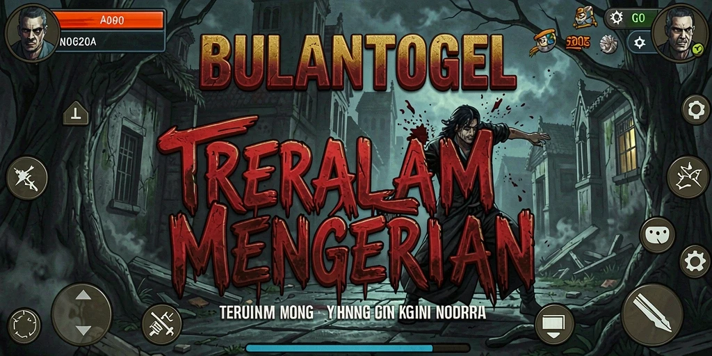 Screenshot utama BULANTOGEL menampilkan momen menegangkan di lorong gelap.