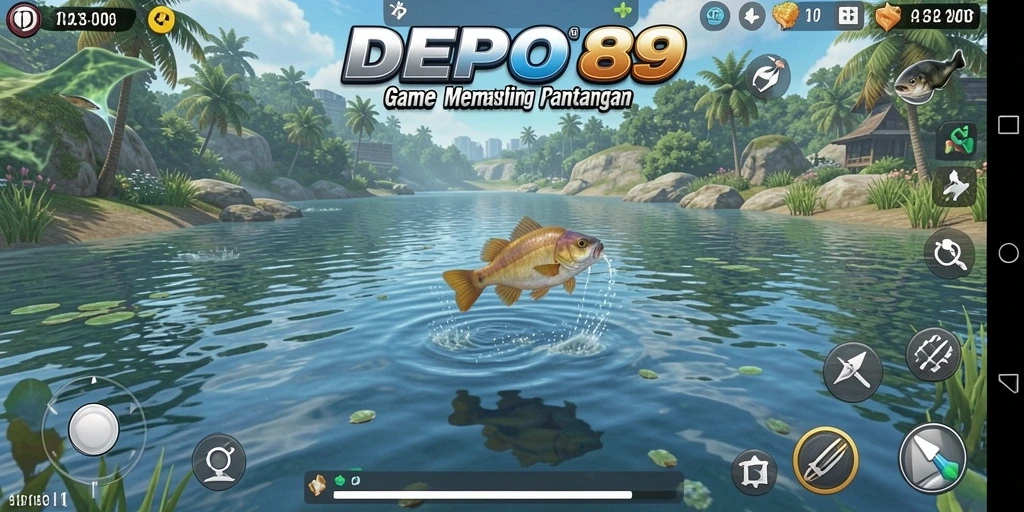 Gambar menampilkan gameplay memancing yang seru di DEPO89.
