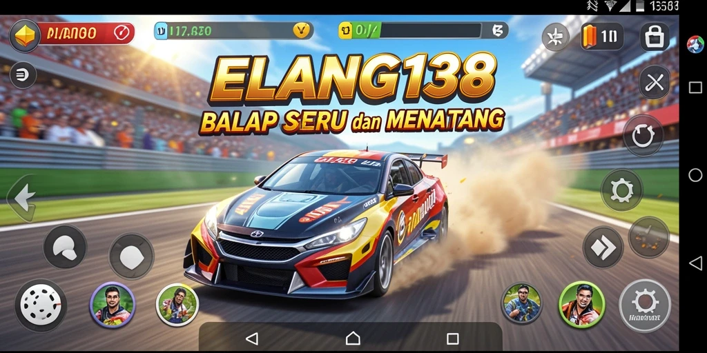 Screenshot utama ELANG138 menunjukkan aksi balap yang mendebarkan dan grafik yang menakjubkan.