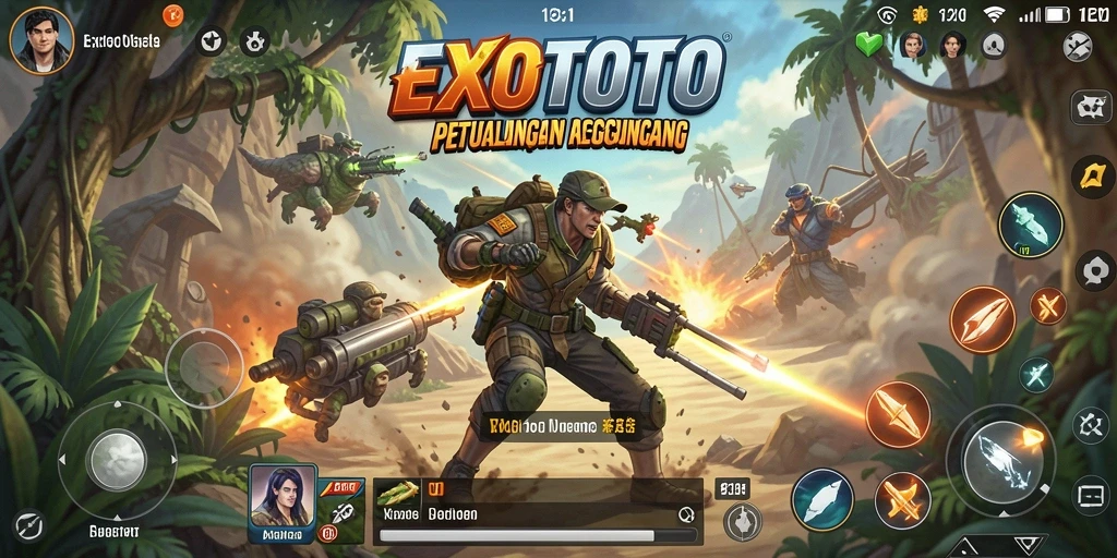 Gameplay mendebarkan dari EXOTOTO yang penuh aksi.