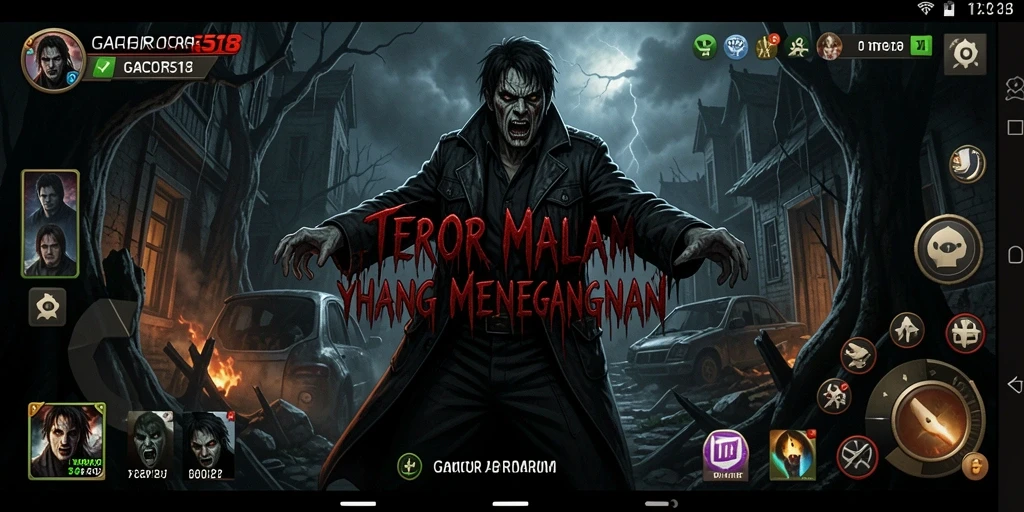 Screenshot utama GACOR518 menampilkan suasana menyeramkan saat gameplay.