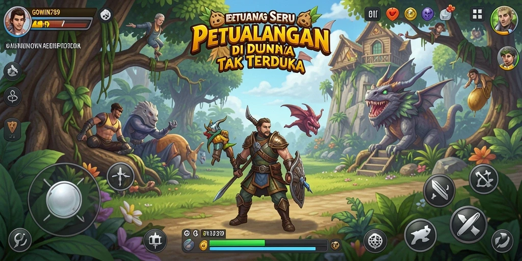 Tampilan gameplay GOWIN789 yang memukau dalam petualangan seru.