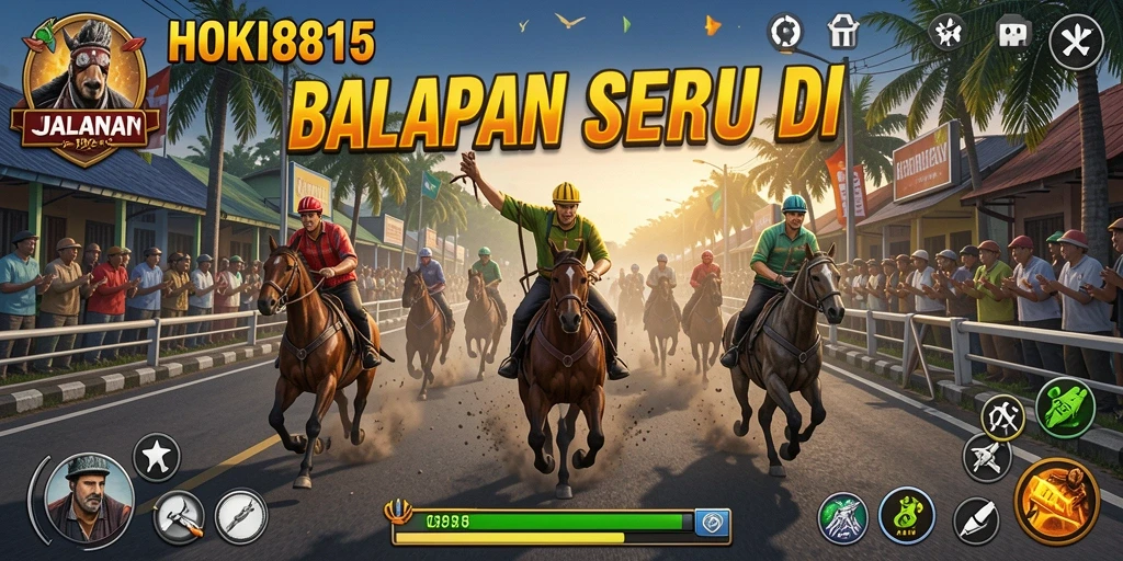 Gameplay HOKI8815 yang mendebarkan saat balapan di jalanan.