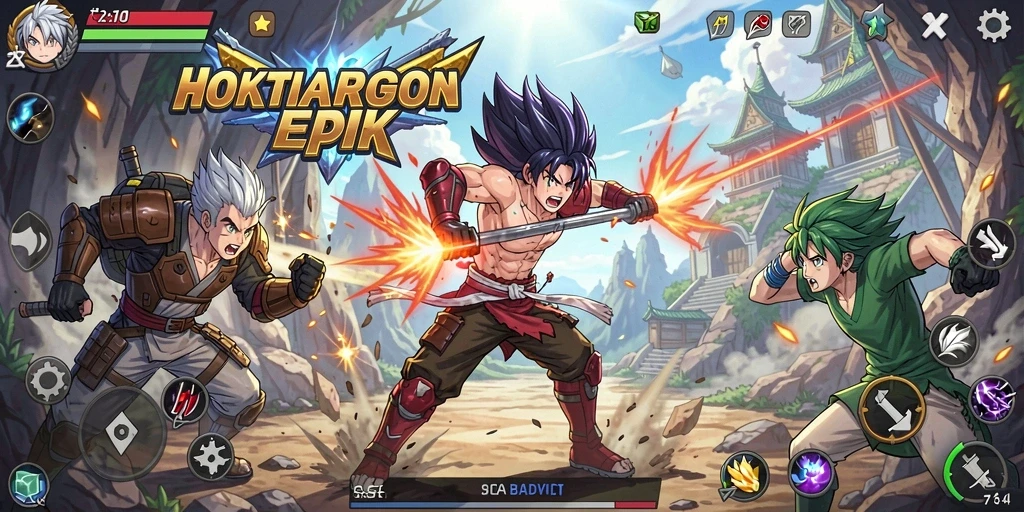 Tampilan gameplay HOKIARENA yang dinamis dan penuh aksi.