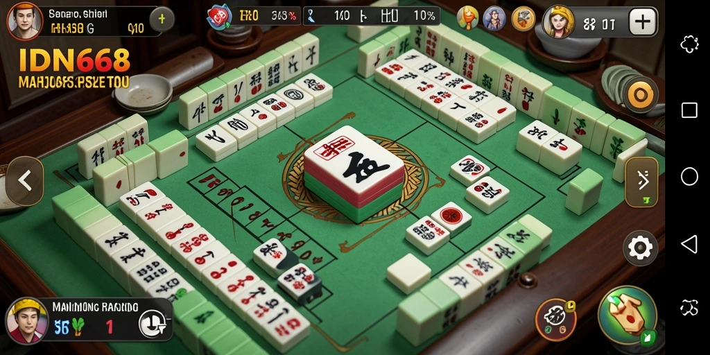 Screenshot IDN668 menampilkan gameplay Mahjong yang menawan dan menarik