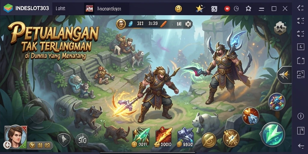 Screenshot gameplay INDESLOT303 menampilkan petualangan seru di dunia terbuka.