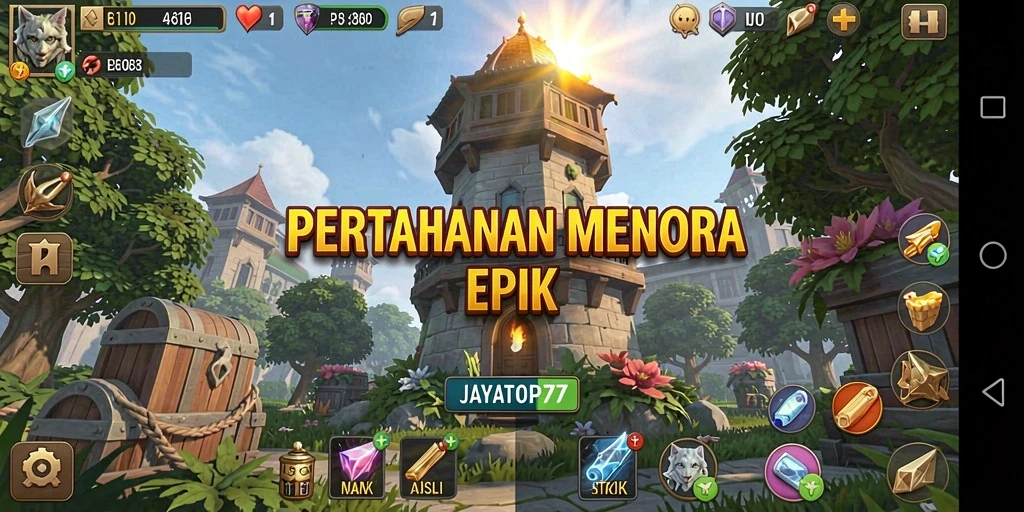 Gameplay menara pertahanan yang menarik dan strategis.