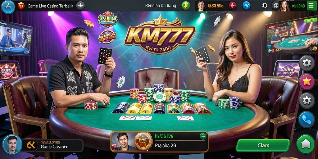Tampilan gameplay Live Casino daripada KM777 yang menakjubkan.