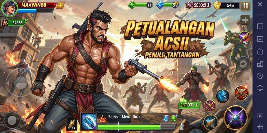 Tampilan gameplay <strong>MAXWIN88</strong> yang menegangkan dan penuh aksi.