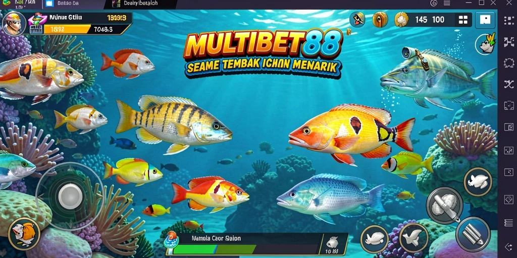 Screenshot gameplay MULTIBET88 menampilkan aksi seru menembak ikan.