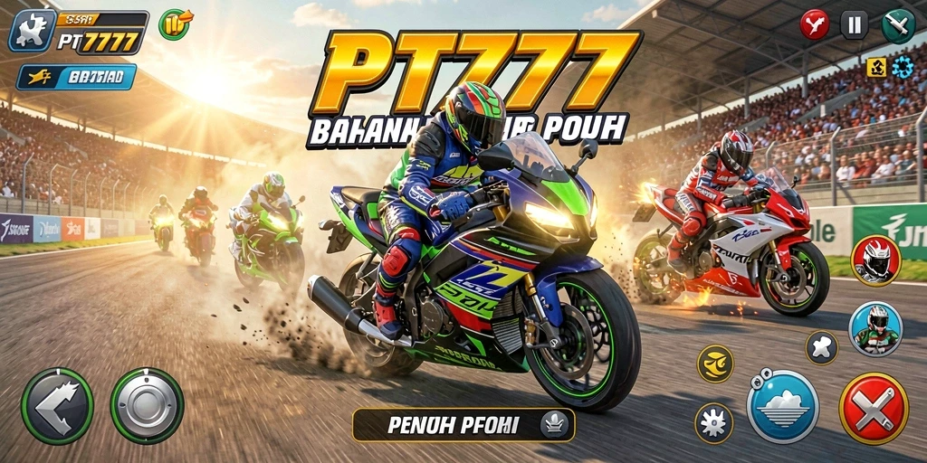 Gameplay seru PT777 dengan balapan motor yang menegangkan.