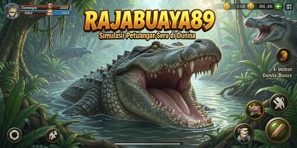 Screenshot gameplay RAJABUAYA89 yang menunjukkan aksi petualangan buaya.
