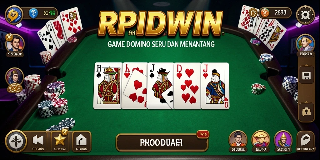Tangkapan layar gameplay RPIDWIN yang menunjukkan keseruan bermain domino.