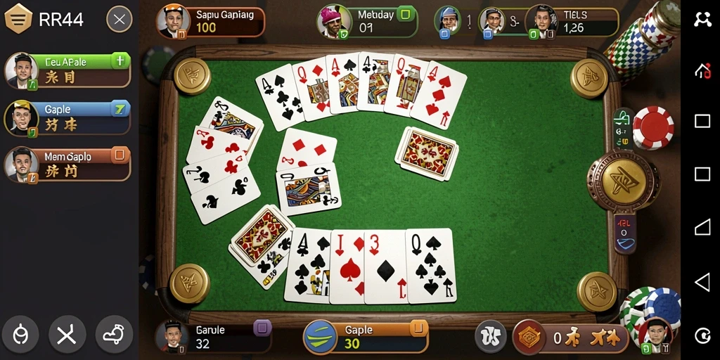 Gameplay Gaple seru di RR44 dengan komunitas yang aktif.