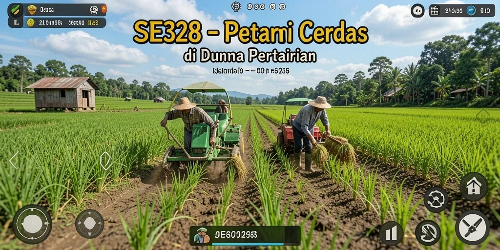 Tampilan gameplay SE328 dengan pertanian yang hidup dan interaktif.
