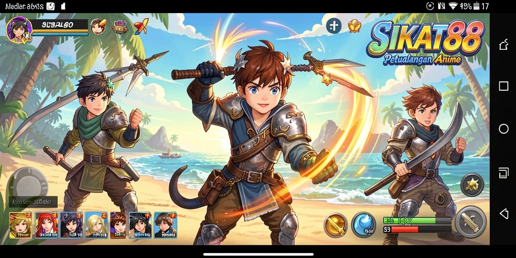 Tampilan menarik dari gameplay SIKAT88 dengan karakter anime.