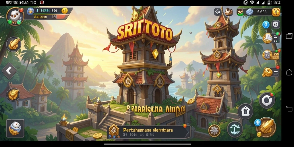 Screenshot SRITOTO menampilkan aksi seru di dunia Tower Defense.