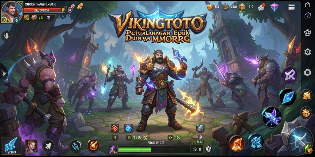 Screenshot gameplay VIKINGTOTO menampilkan aksi pertempuran seru dalam dunia MMORPG.
