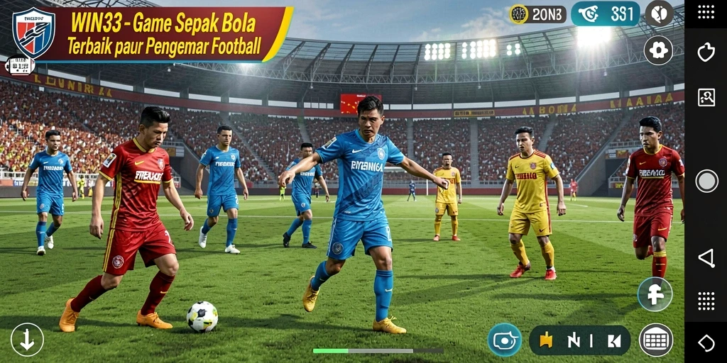 Tampilan gameplay WIN33 yang menegangkan dalam aksi sepak bola.