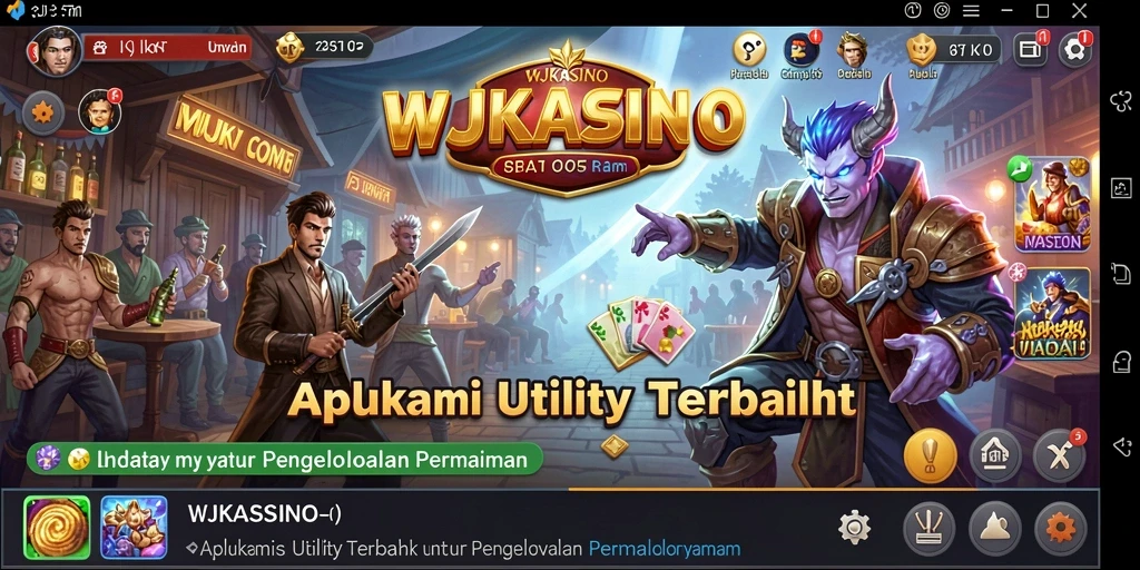 Tampilan utama WJKASINO dengan fitur utilitas yang lengkap.